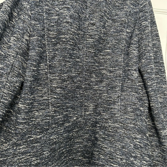 Vince women’s large blue tweed knit open front cardigan sweater lay flat collar - Picture 7 of 7